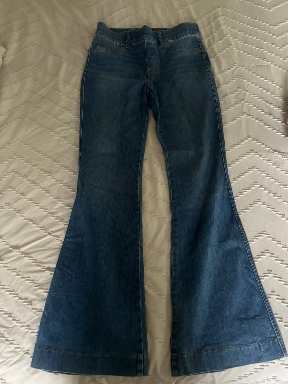 SPANX Wide Leg Flare Jeans - Dark Blue